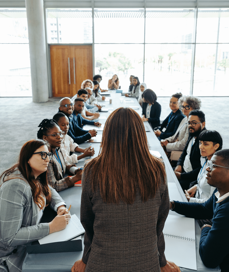 Business meeting with diverse group