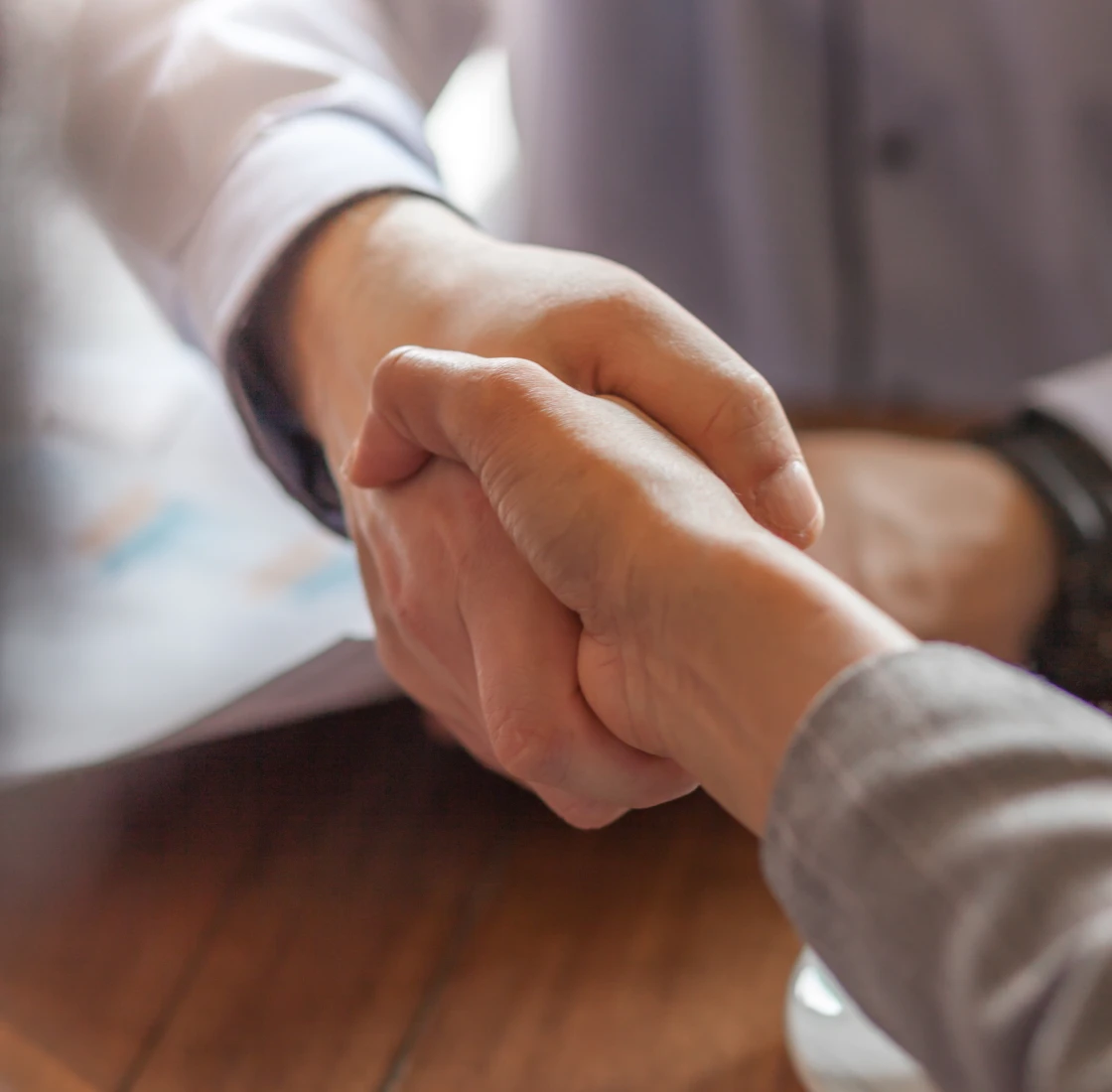 Handshake between two people